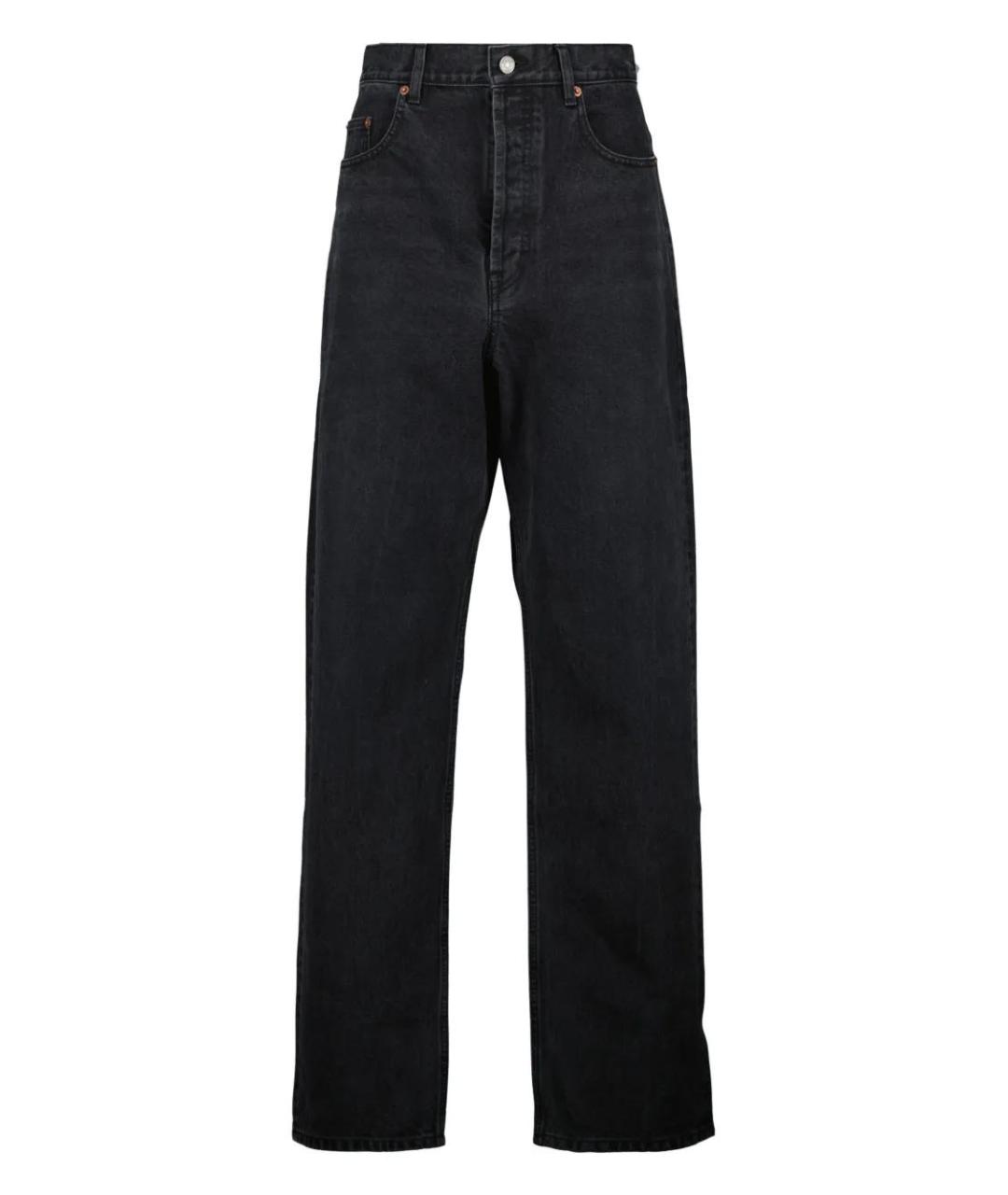 SAINT LAURENT Черные хлопковые прямые джинсы, фото 1