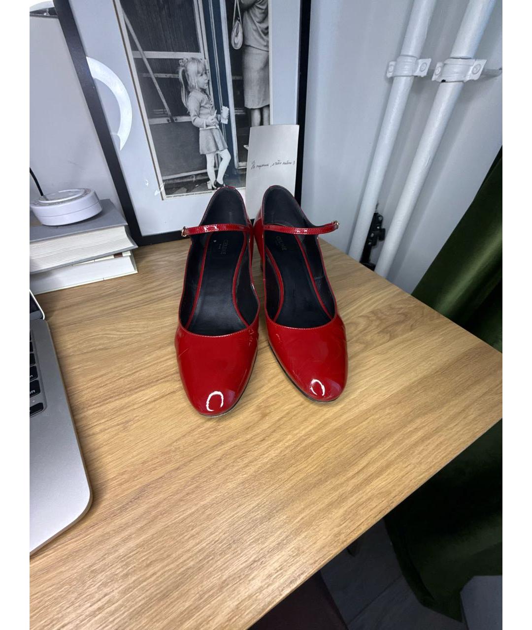 CELINE Красные туфли из лакированной кожи, фото 2