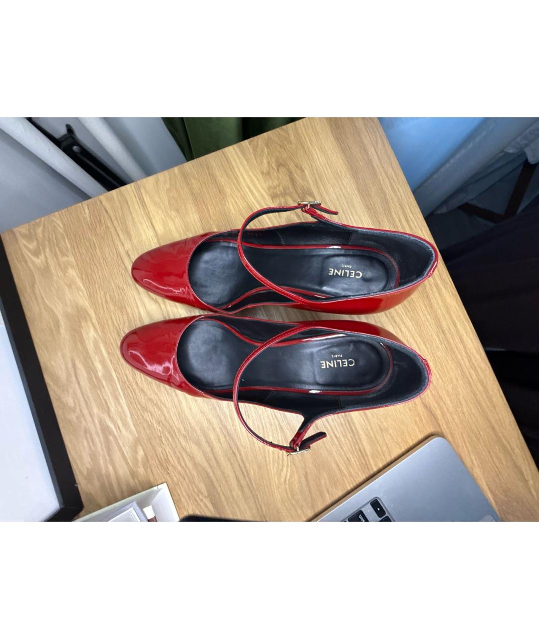 CELINE Красные туфли из лакированной кожи, фото 3