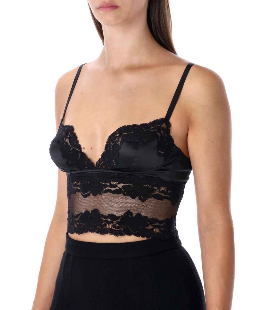 DOLCE&GABBANA Черная полиамидовая майка, фото 4