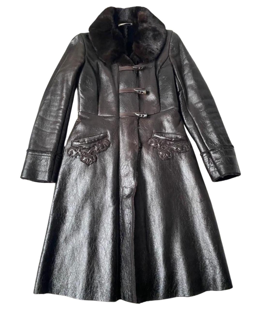 PRADA Коричневая кожаная дубленка, фото 1