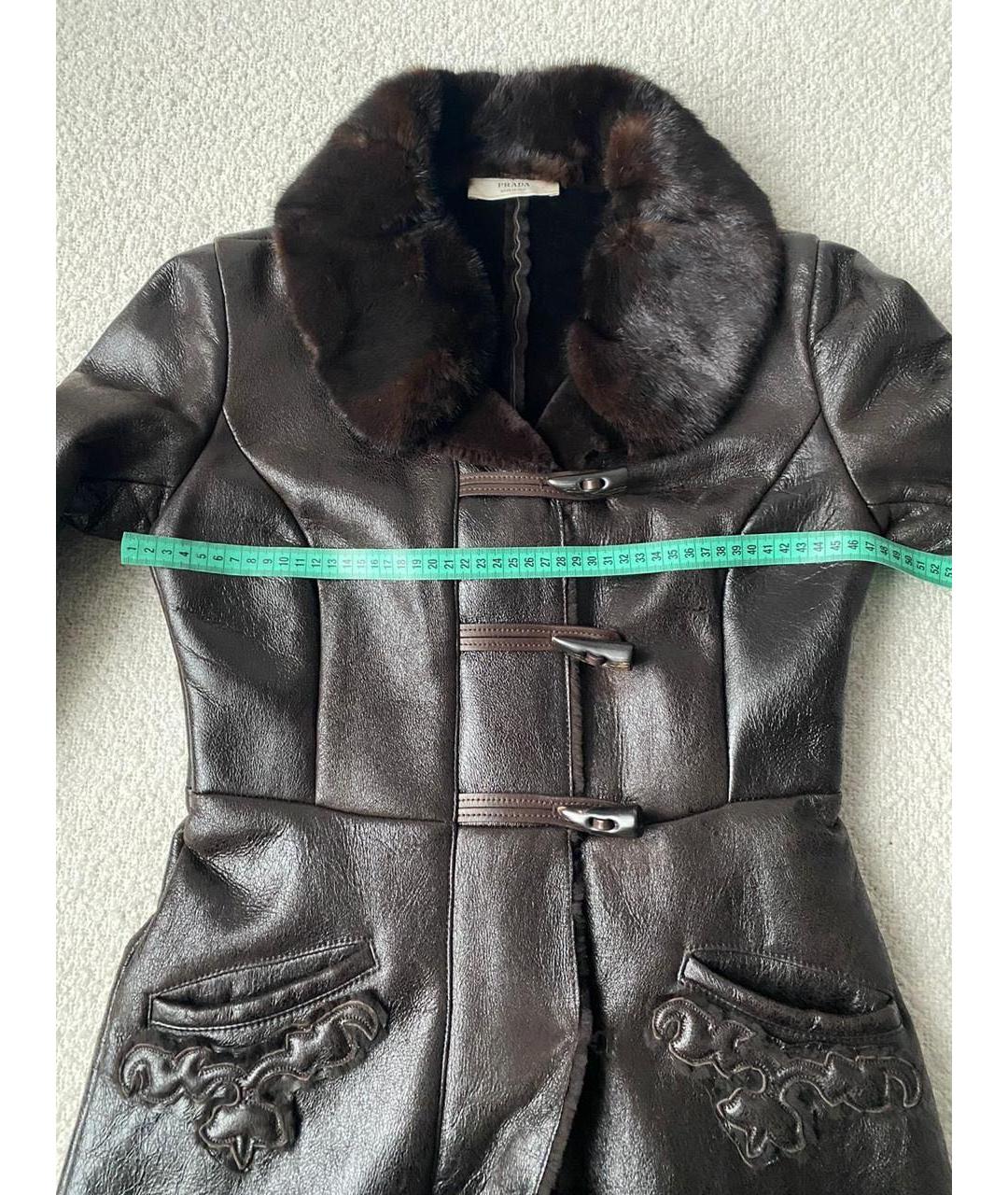 PRADA Коричневая кожаная дубленка, фото 5