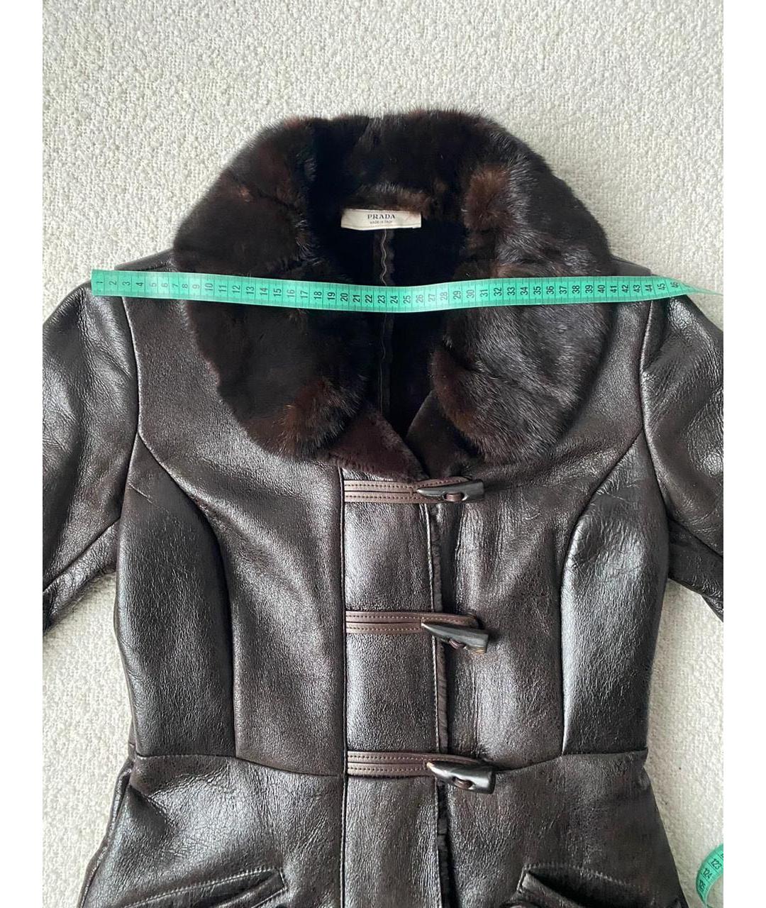 PRADA Коричневая кожаная дубленка, фото 7