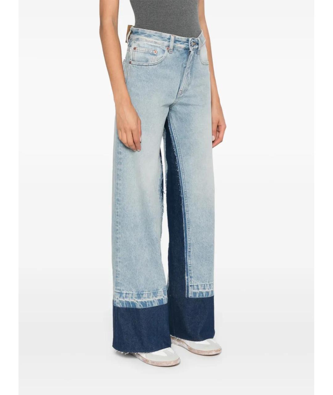 MM6 MAISON MARGIELA Голубые хлопковые прямые джинсы, фото 3