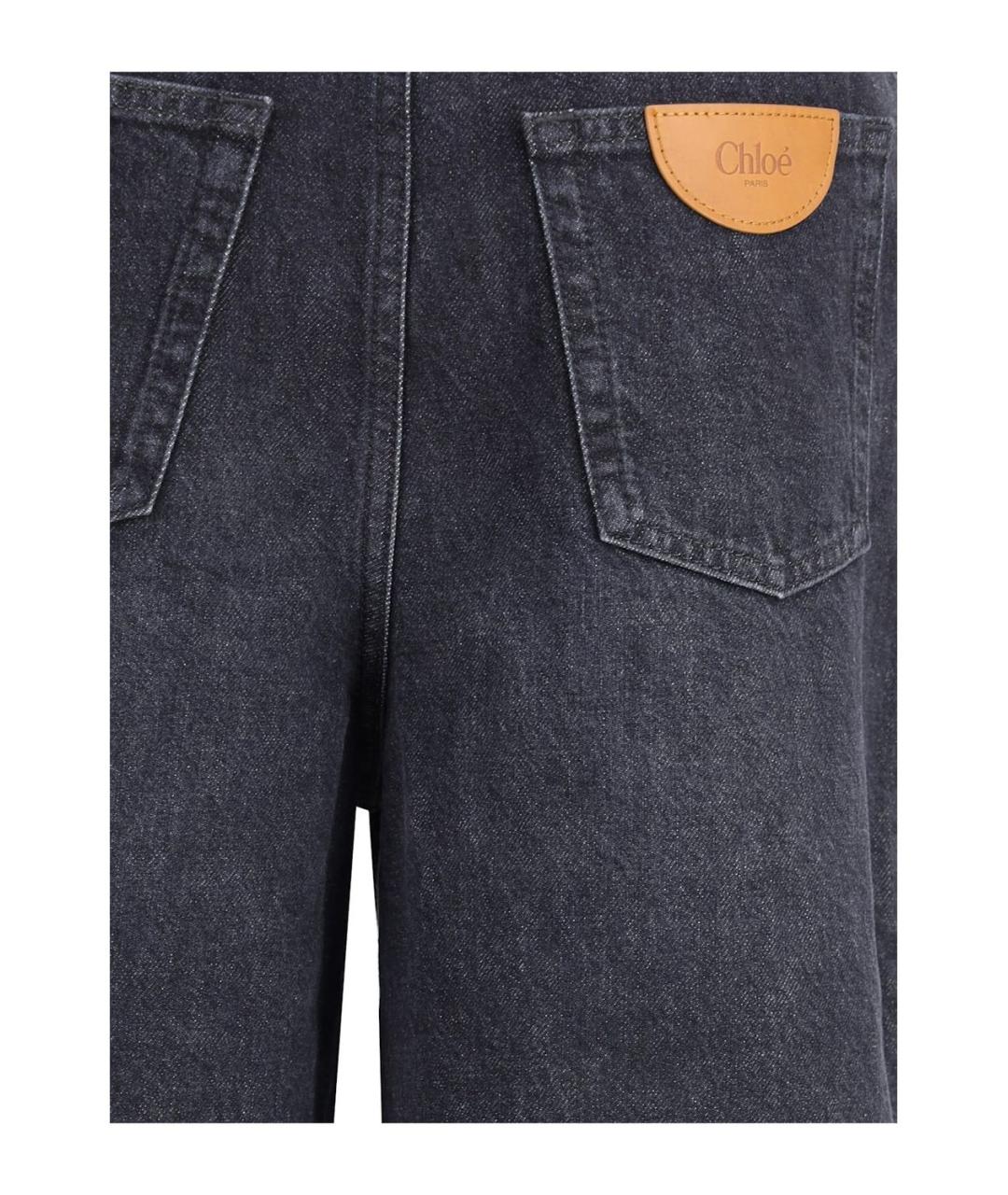 CHLOE Антрацитовые хлопковые джинсы клеш, фото 4