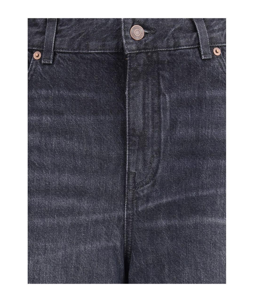 CHLOE Антрацитовые хлопковые джинсы клеш, фото 3