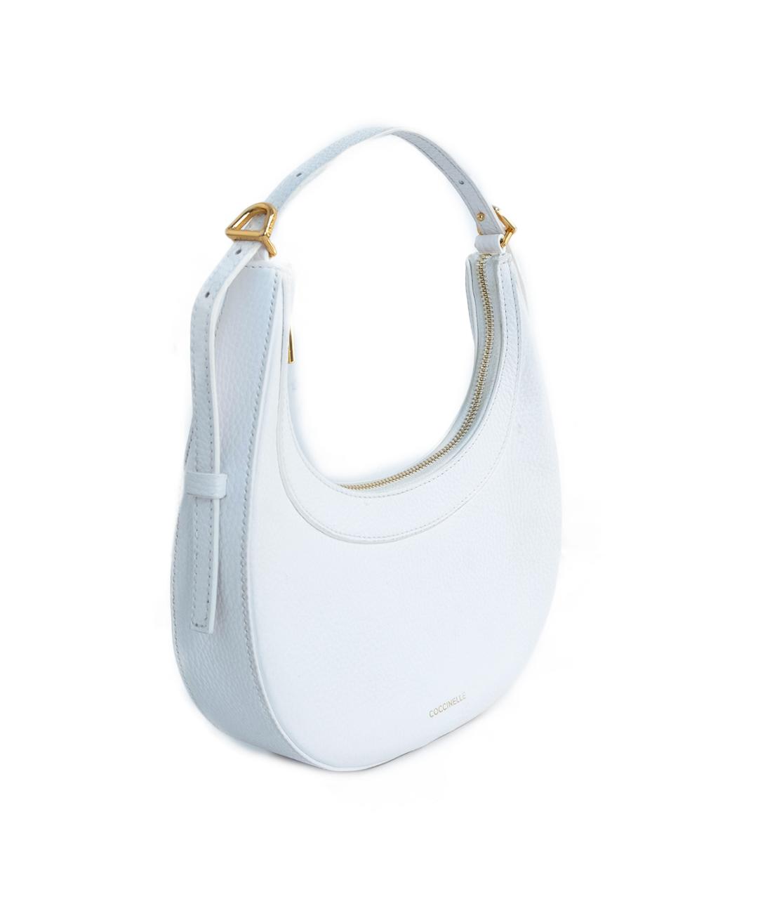 COCCINELLE Белая кожаная сумка с короткими ручками, фото 2