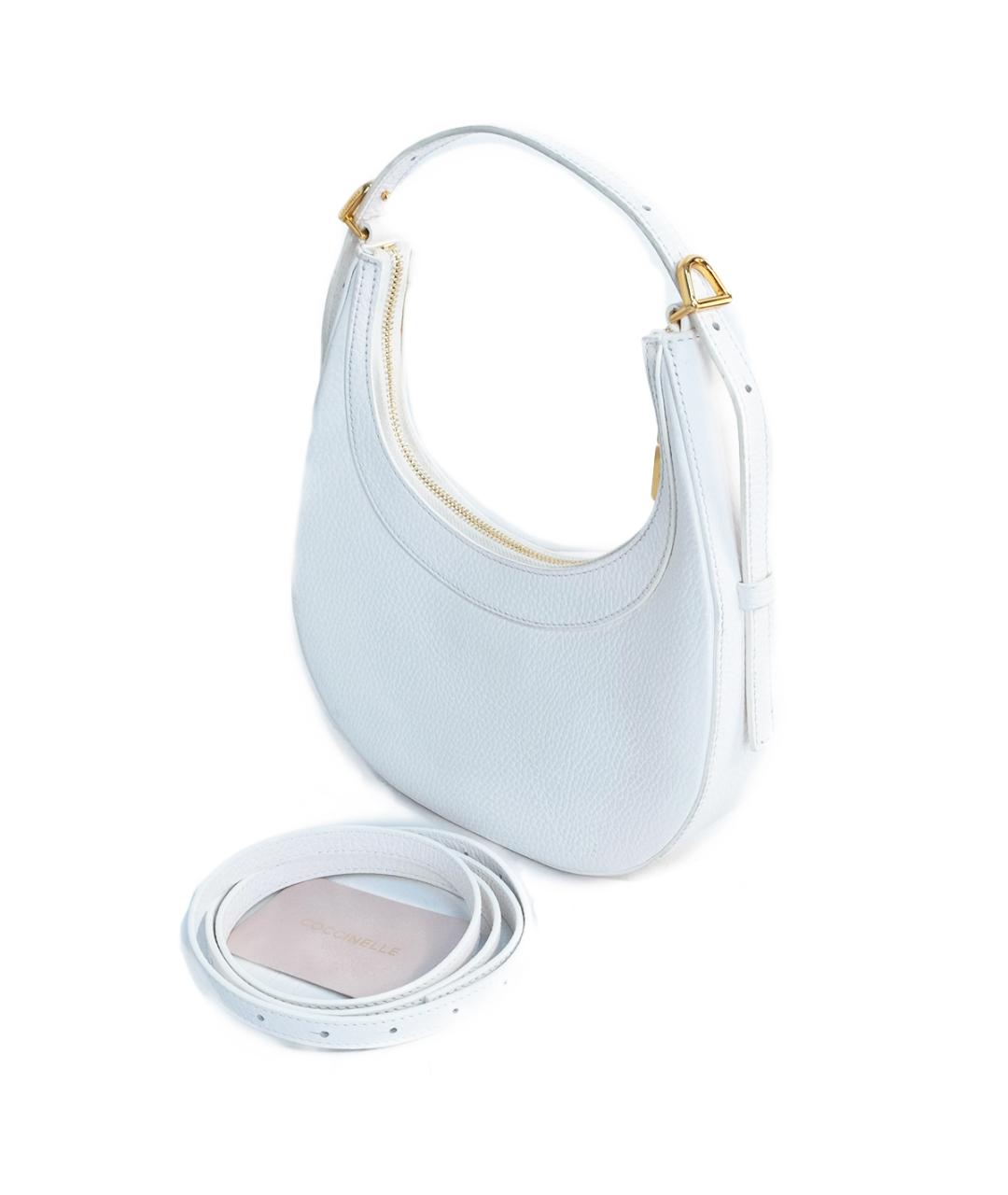 COCCINELLE Белая кожаная сумка с короткими ручками, фото 3