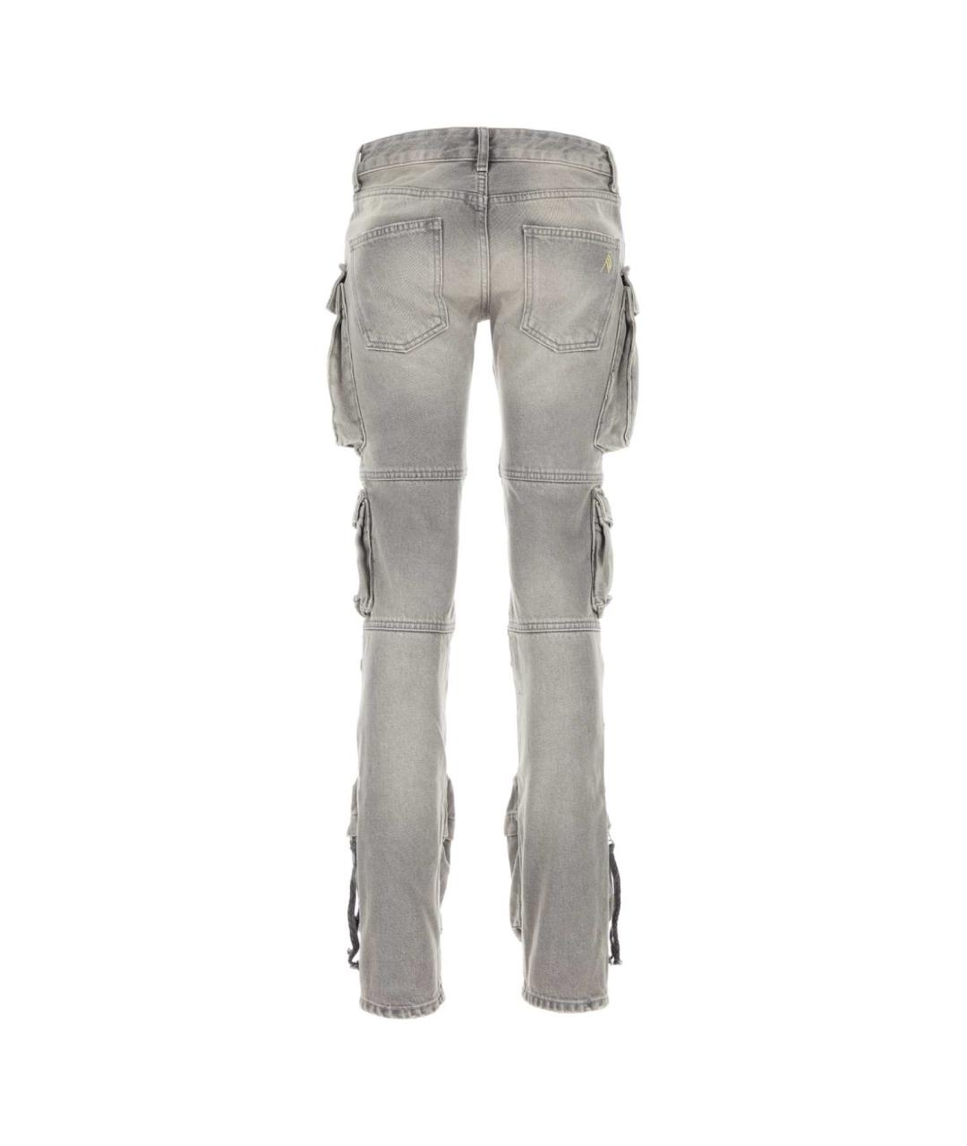 THE ATTICO Серые хлопковые прямые джинсы, фото 2