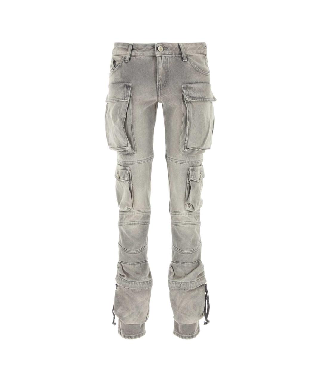 THE ATTICO Серые хлопковые прямые джинсы, фото 1