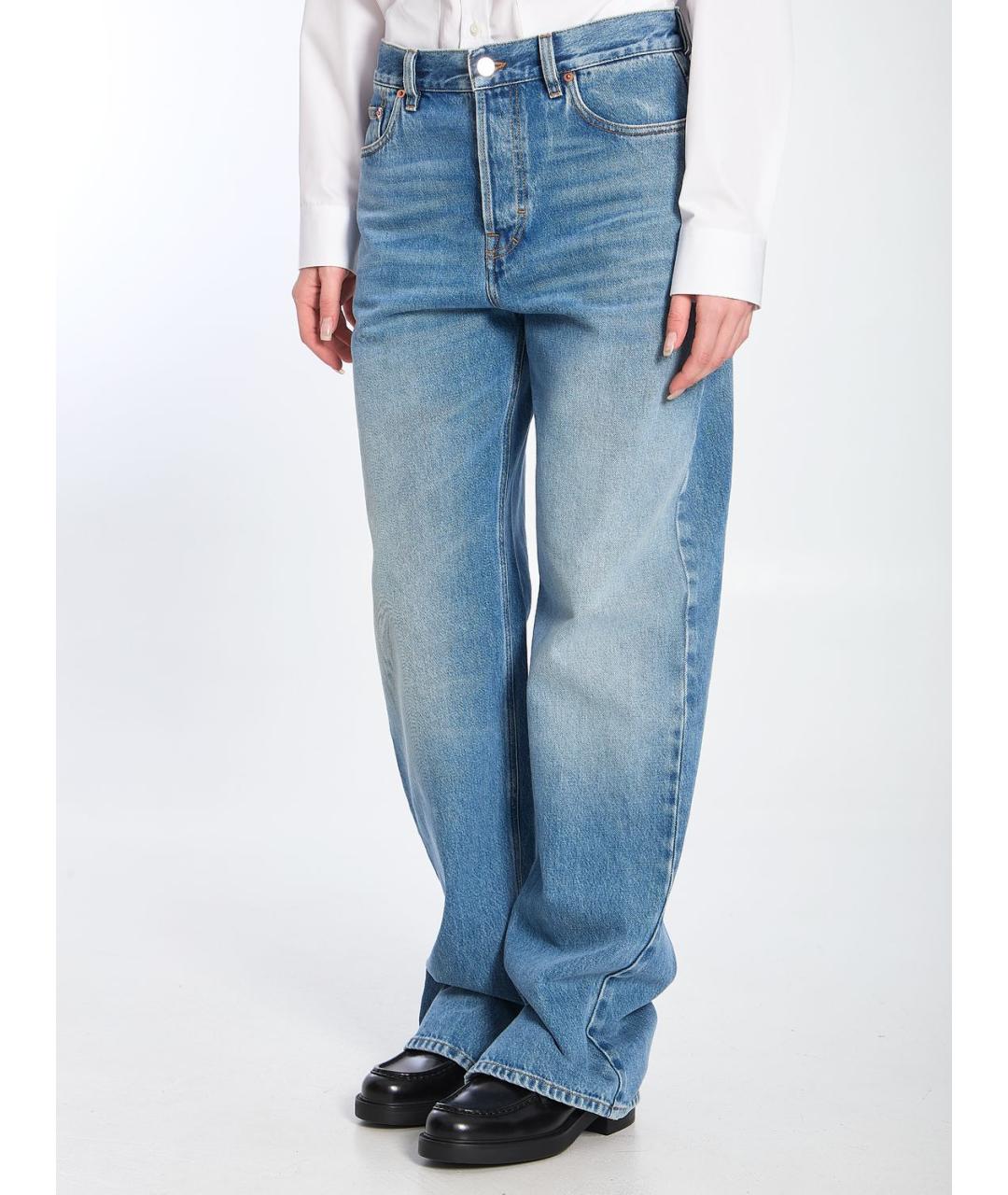 GUCCI Синие хлопковые прямые джинсы, фото 3