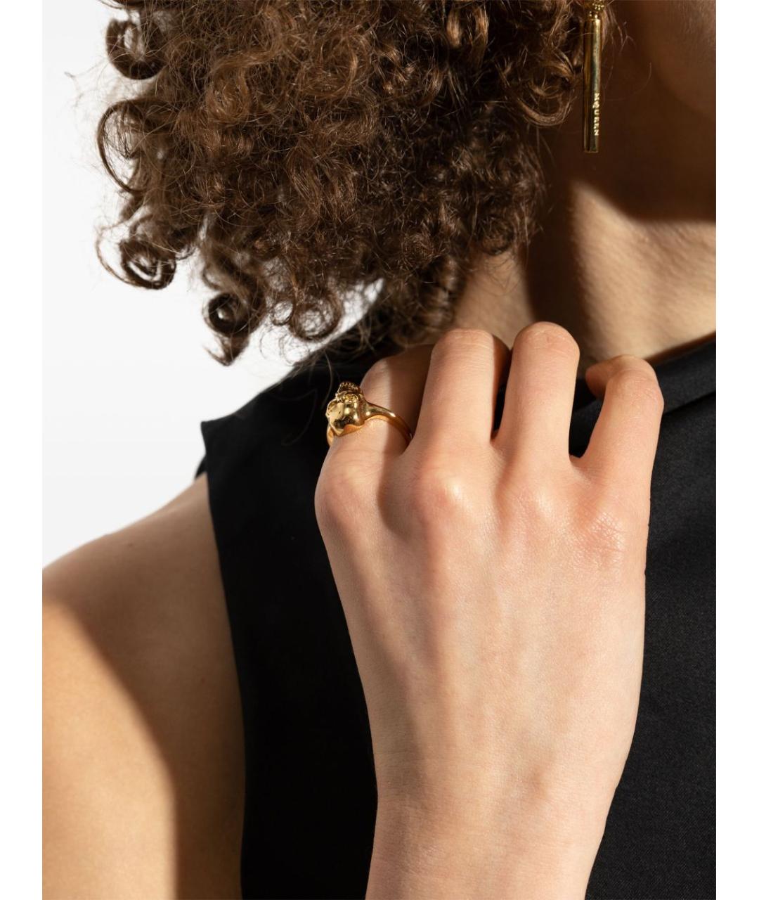 ALEXANDER MCQUEEN Золотое металлическое кольцо, фото 4