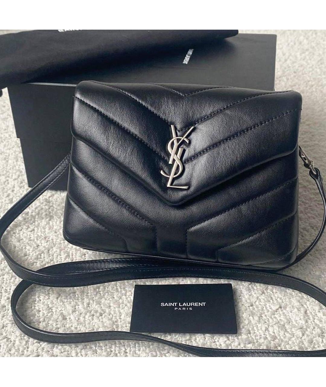 SAINT LAURENT Черная кожаная сумка через плечо, фото 9