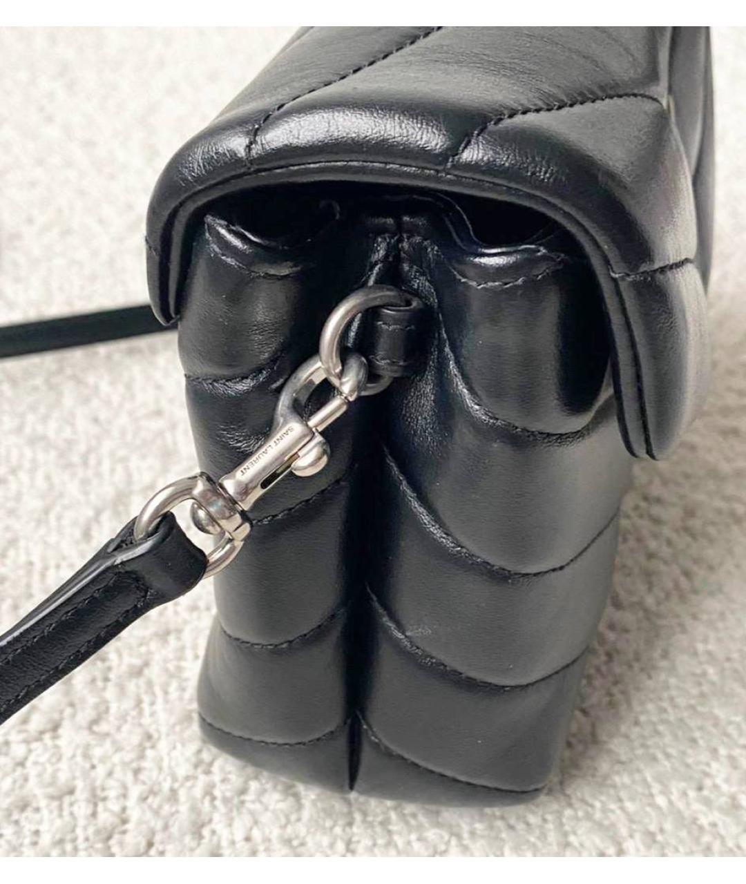 SAINT LAURENT Черная кожаная сумка через плечо, фото 8