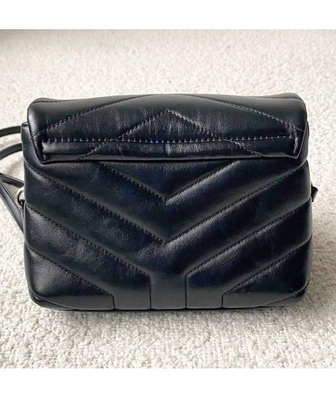 SAINT LAURENT Черная кожаная сумка через плечо, фото 2