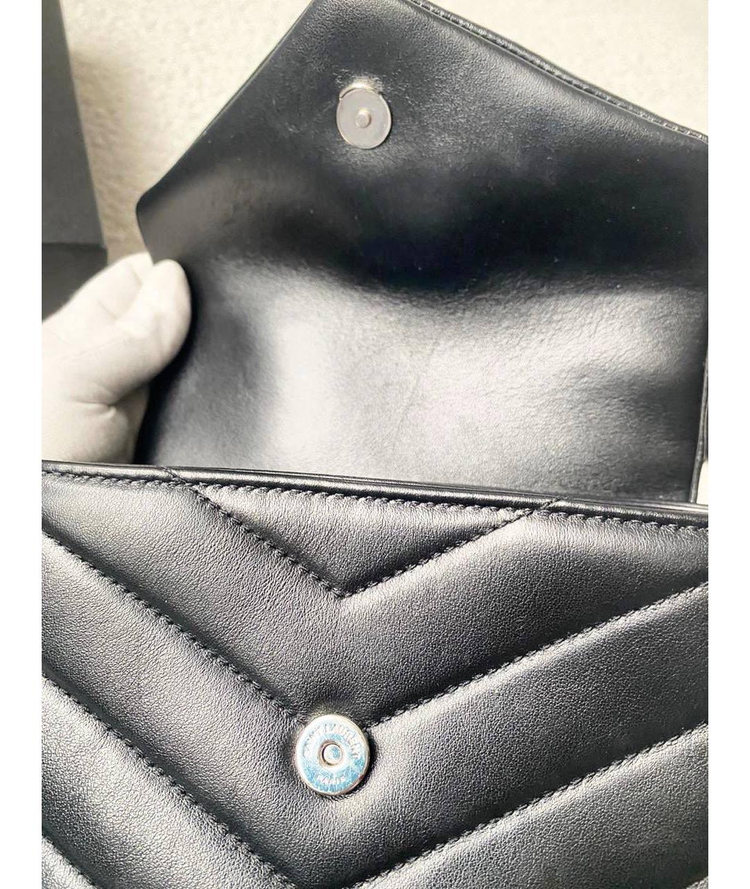 SAINT LAURENT Черная кожаная сумка через плечо, фото 5