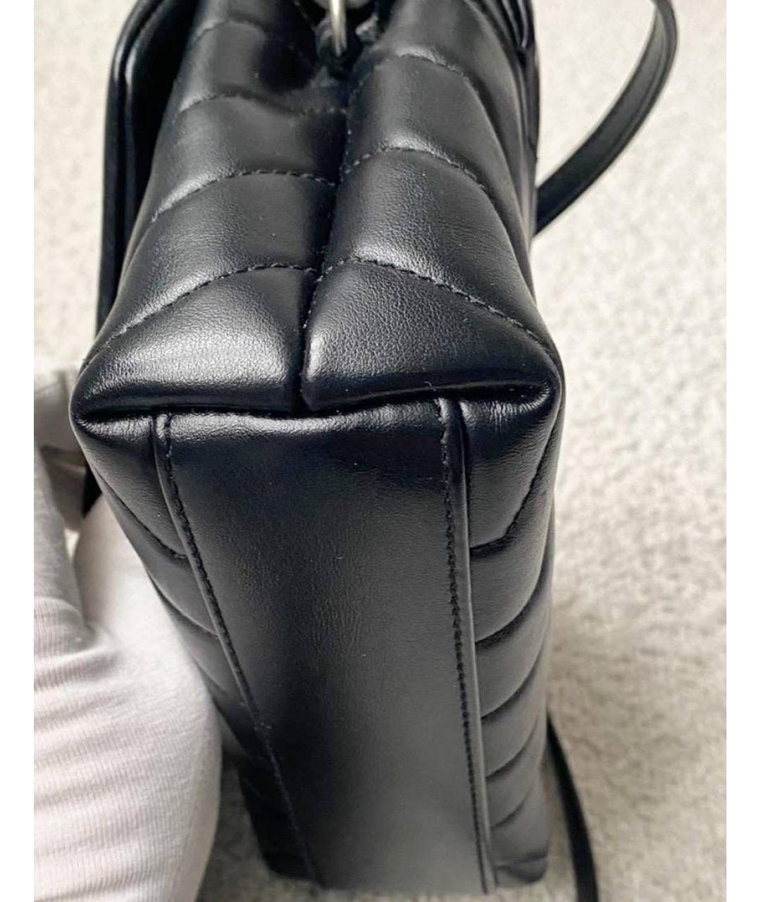 SAINT LAURENT Черная кожаная сумка через плечо, фото 6