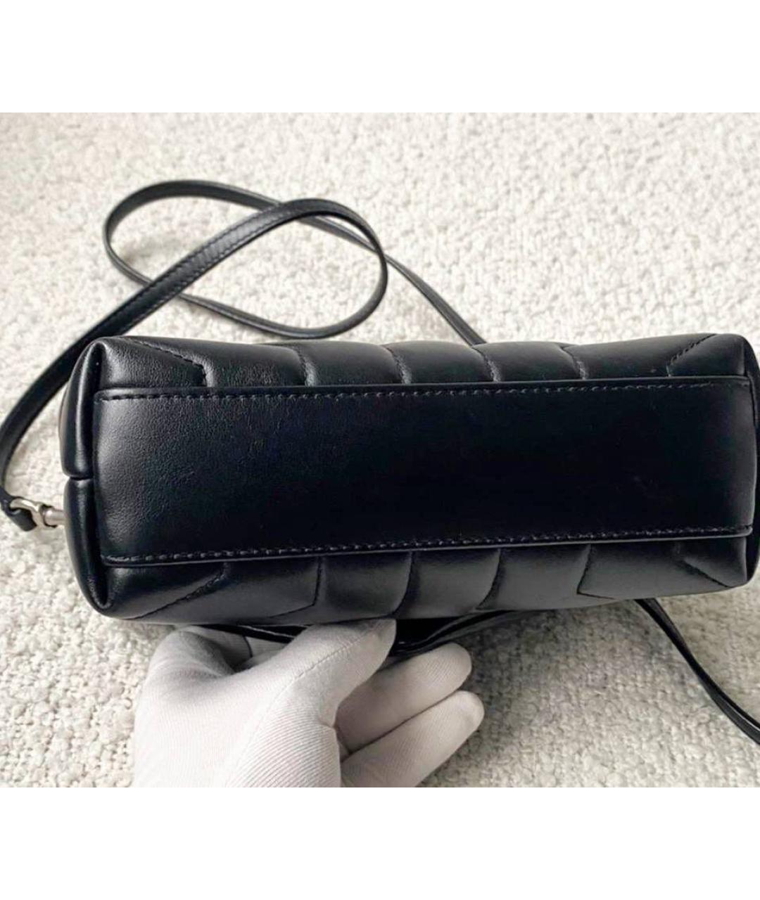 SAINT LAURENT Черная кожаная сумка через плечо, фото 7