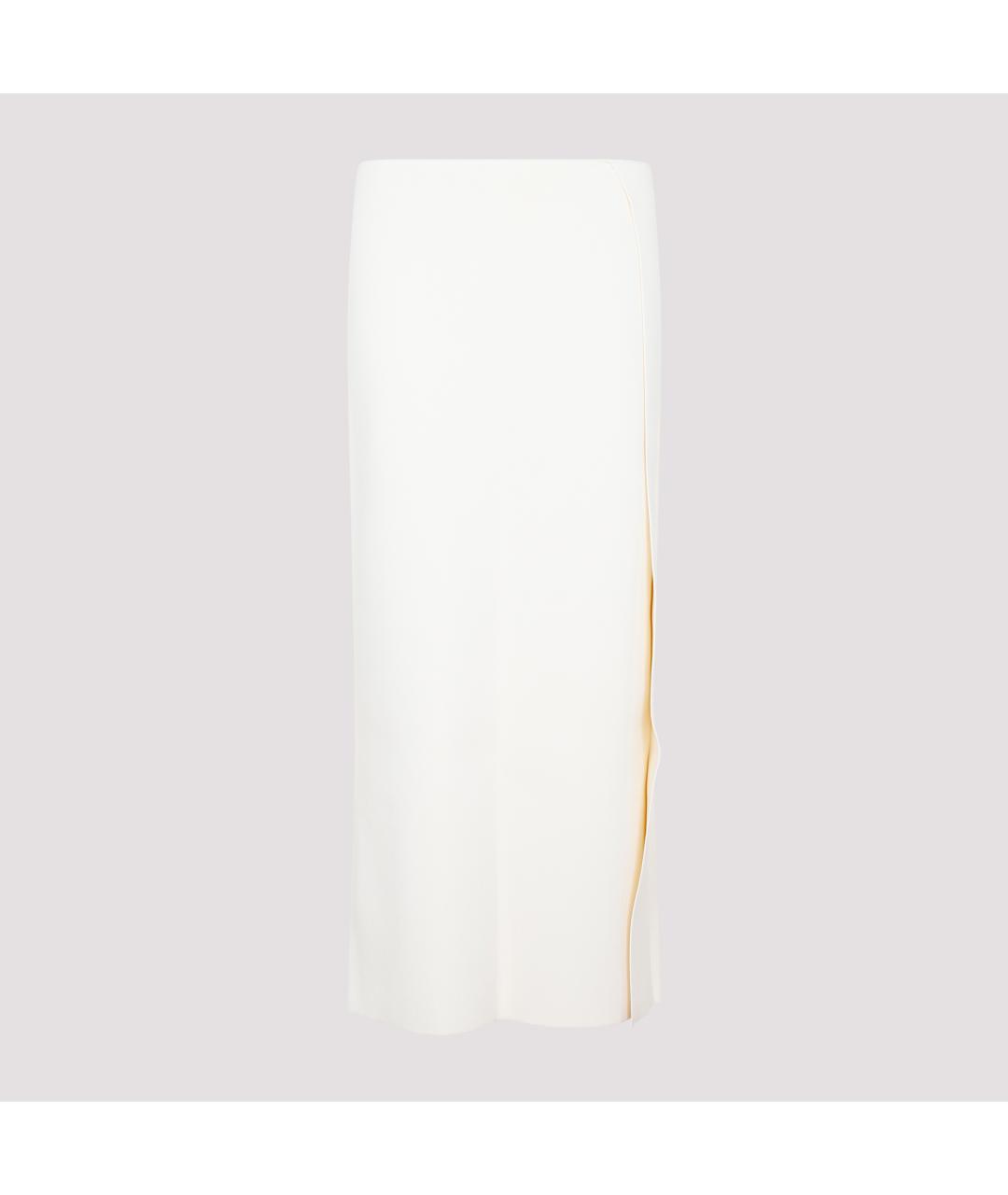 JIL SANDER Белая полиэстеровая юбка миди, фото 2