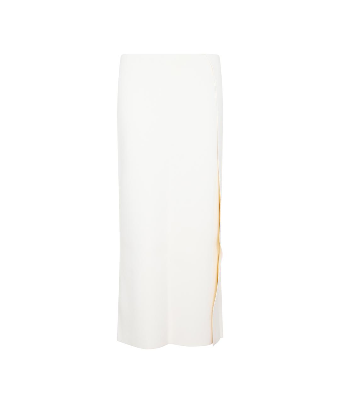 JIL SANDER Белая полиэстеровая юбка миди, фото 1