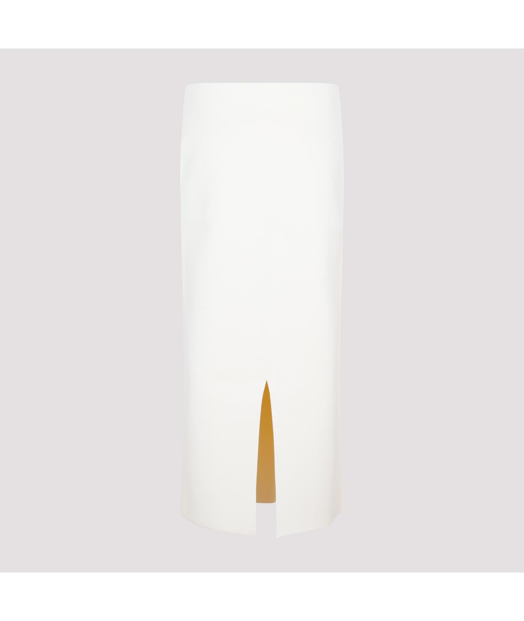 JIL SANDER Белая полиэстеровая юбка миди, фото 3