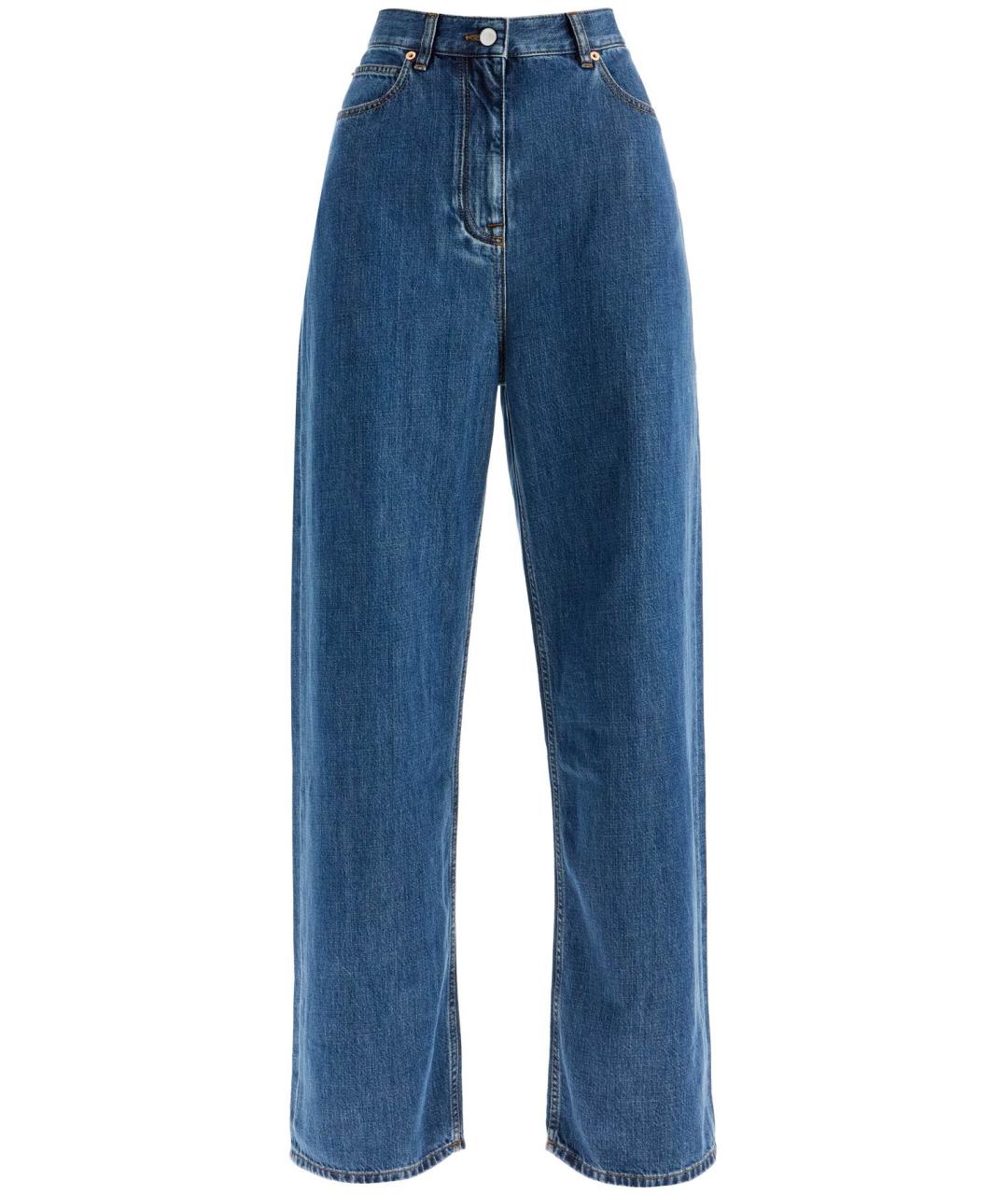VALENTINO Синие хлопковые прямые джинсы, фото 1