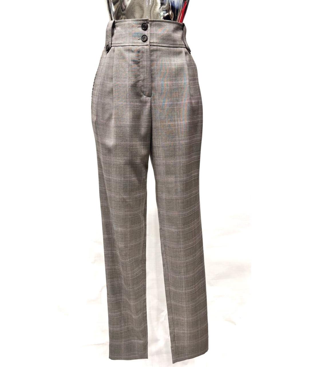 CHRISTIAN DIOR Антрацитовые шерстяные прямые брюки, фото 7