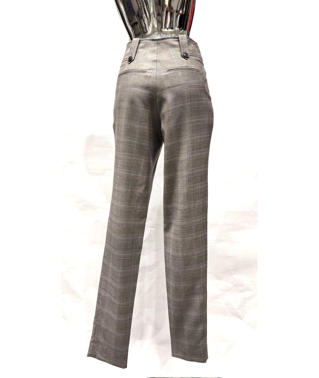 CHRISTIAN DIOR Антрацитовые шерстяные прямые брюки, фото 2