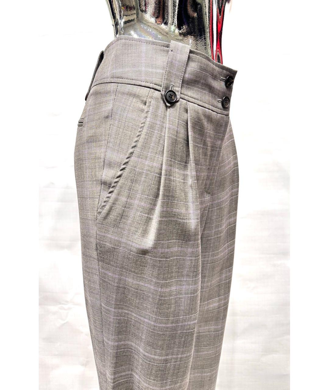 CHRISTIAN DIOR Антрацитовые шерстяные прямые брюки, фото 3