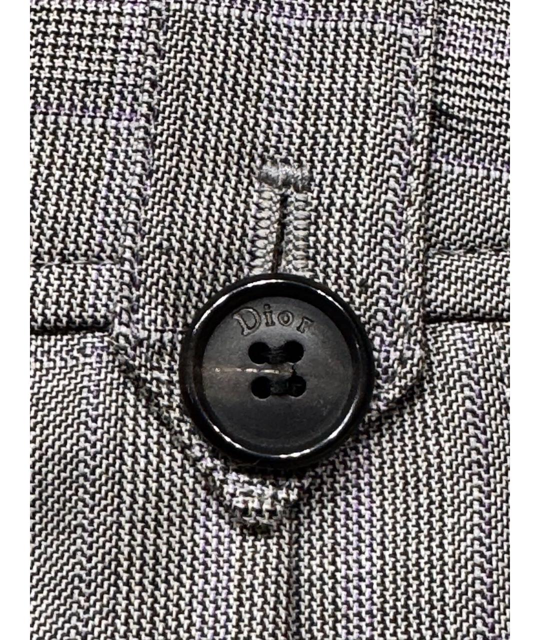 CHRISTIAN DIOR Антрацитовые шерстяные прямые брюки, фото 6