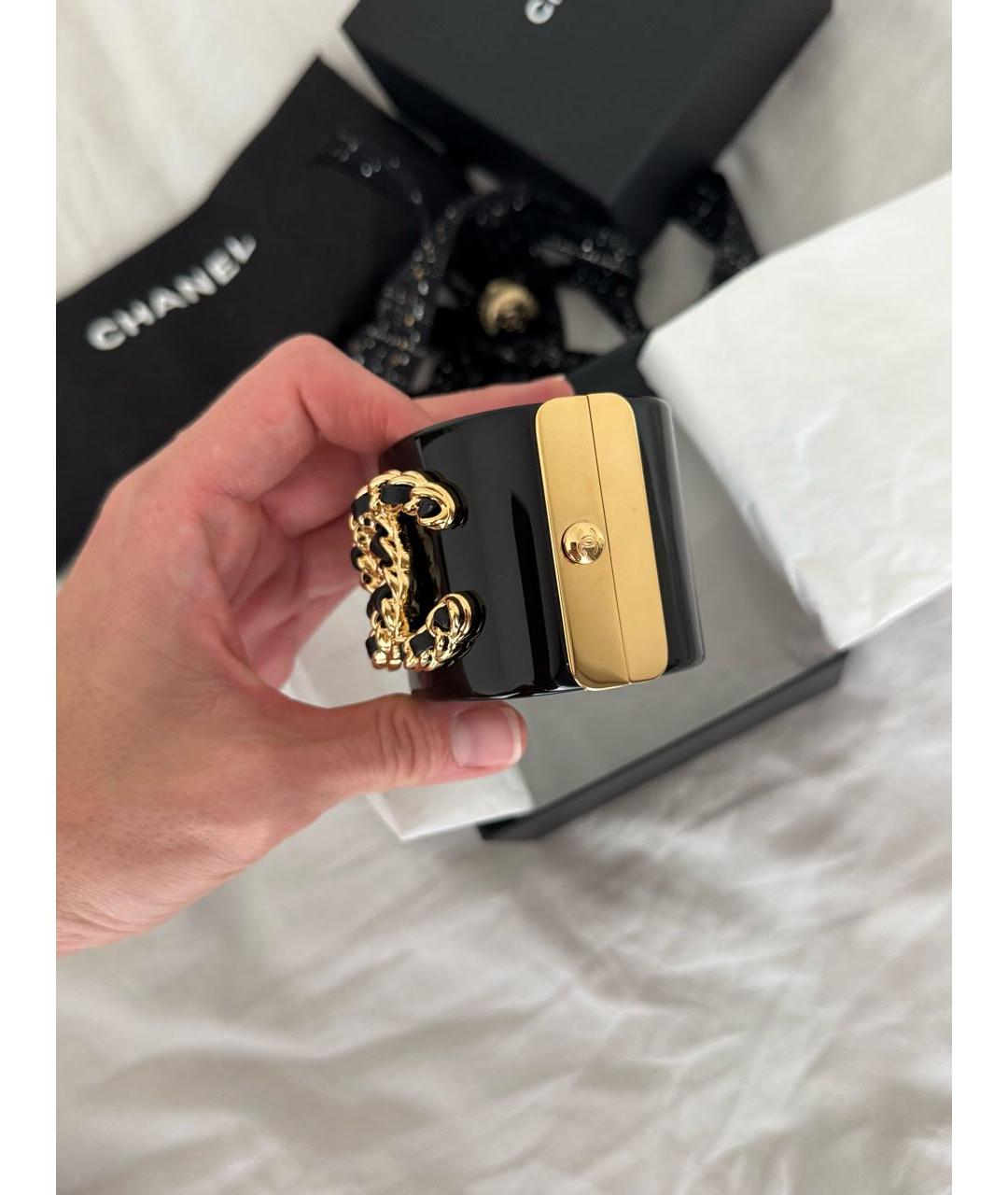 CHANEL Черный пластиковый браслет, фото 2