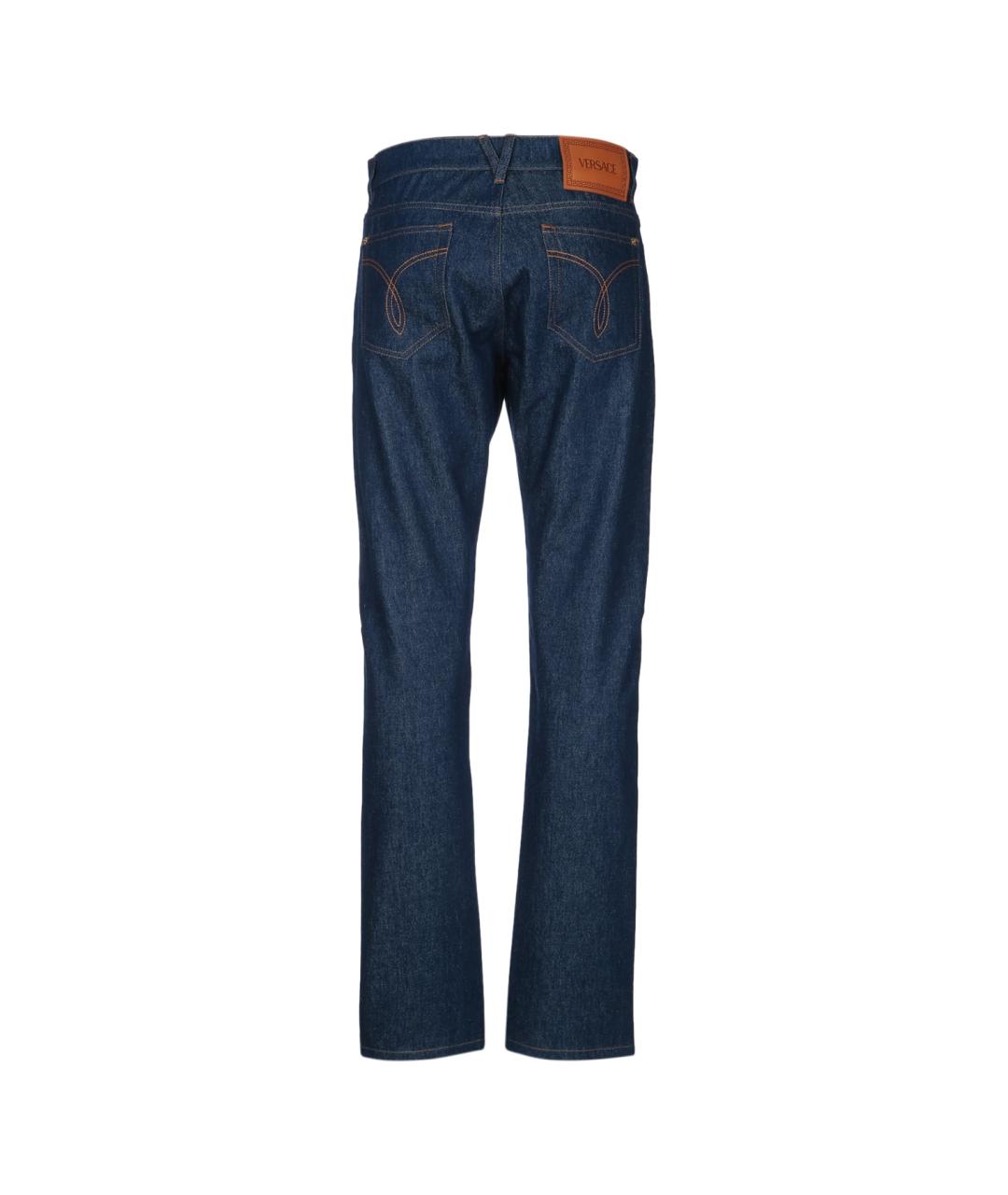 VERSACE Синие хлопковые прямые джинсы, фото 2