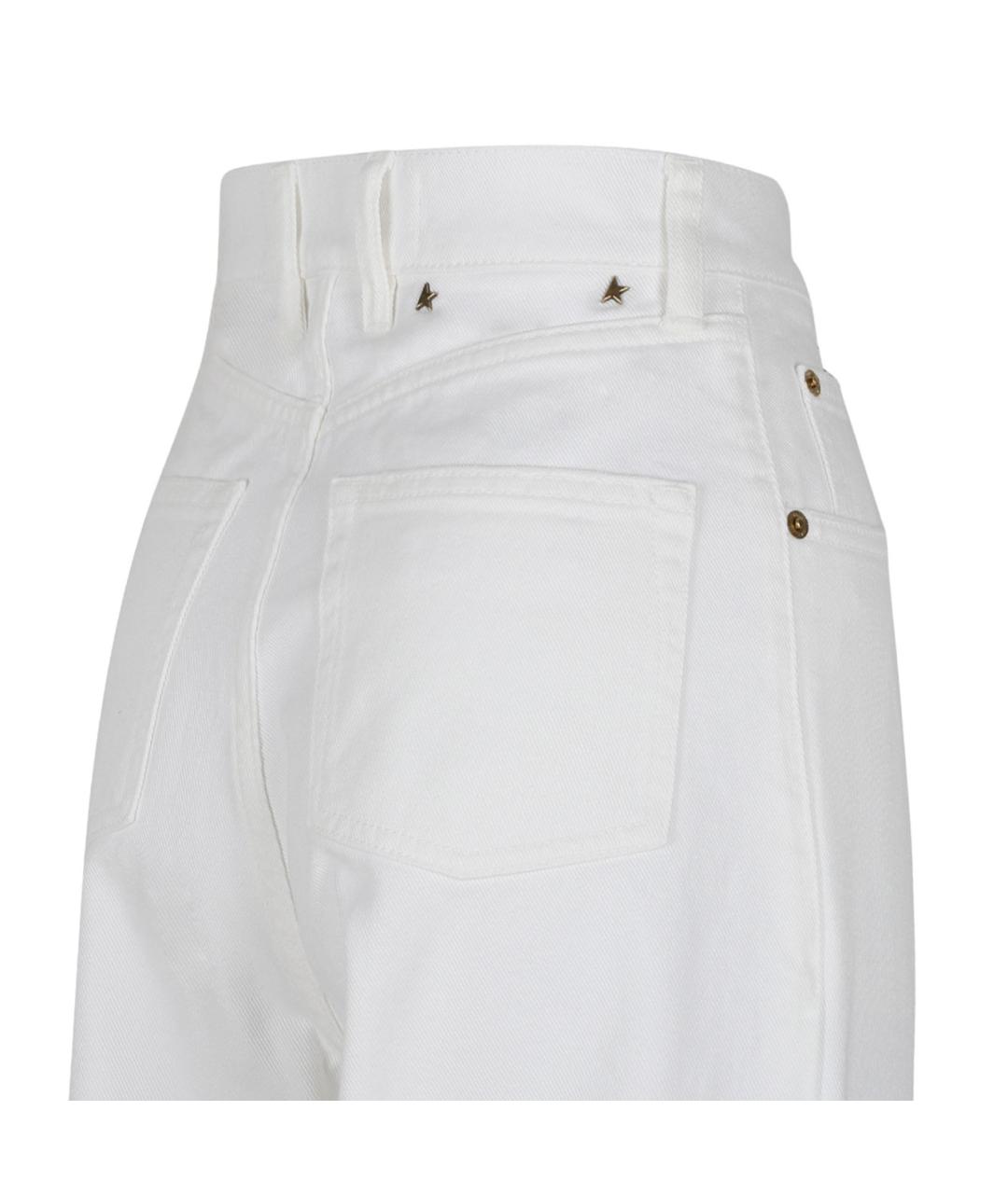 GOLDEN GOOSE DELUXE BRAND Белые хлопковые прямые джинсы, фото 4