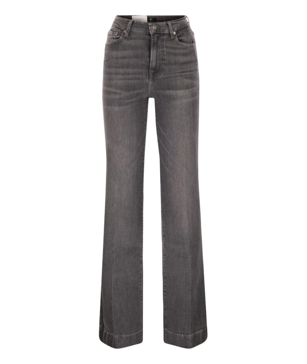7 FOR ALL MANKIND Серые хлопковые прямые джинсы, фото 1