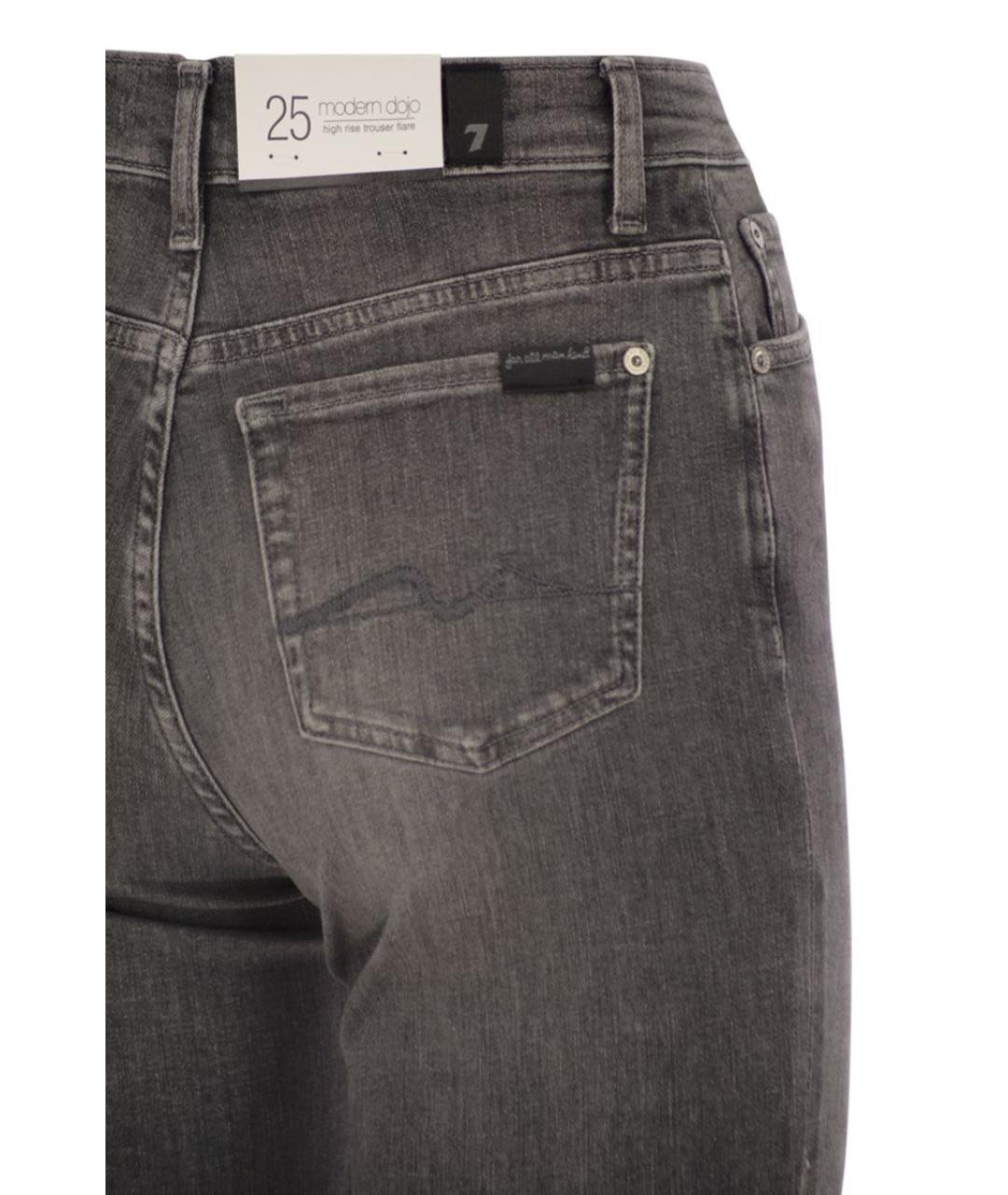7 FOR ALL MANKIND Серые хлопковые прямые джинсы, фото 4