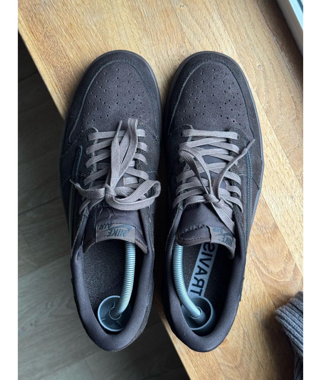 JORDAN Хаки замшевые низкие кроссовки / кеды, фото 3