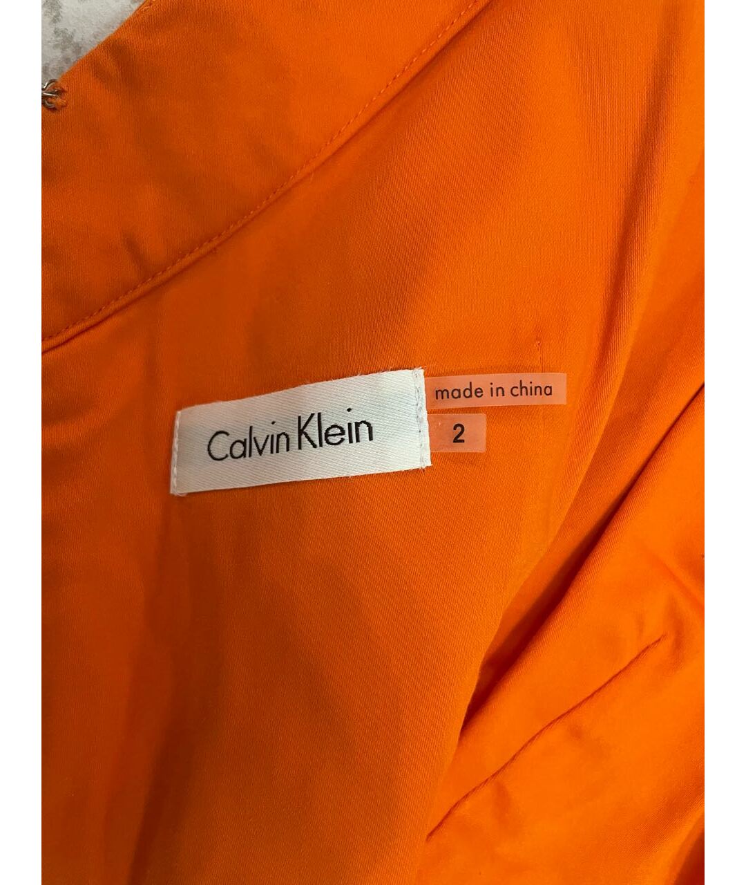 CALVIN KLEIN Оранжевое хлопковое повседневное платье, фото 3