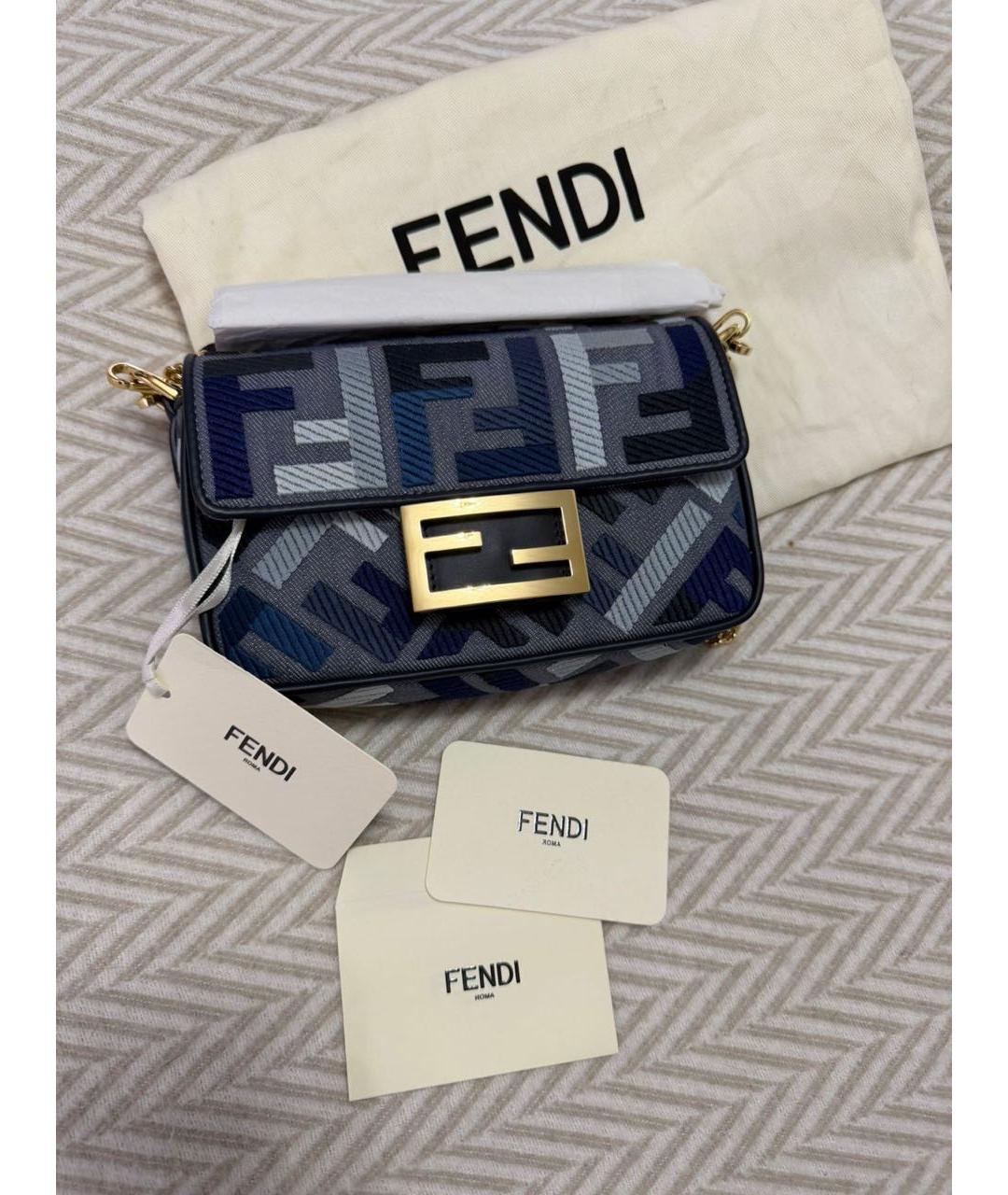 FENDI Синяя деним сумка через плечо, фото 7