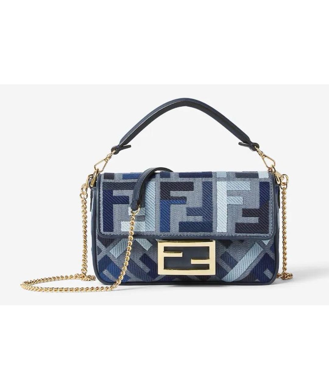 FENDI Синяя деним сумка через плечо, фото 9