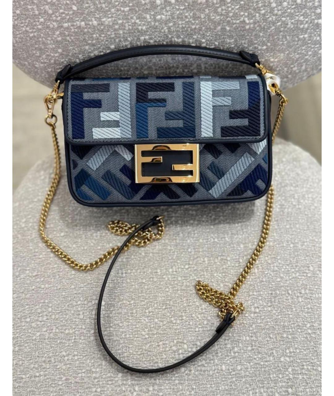 FENDI Синяя деним сумка через плечо, фото 2