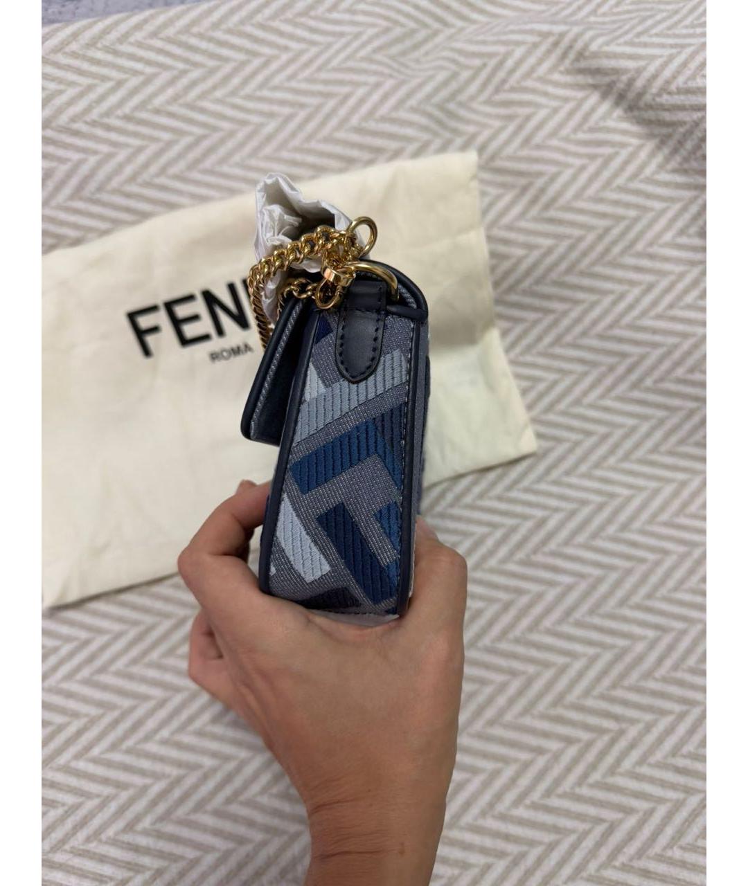 FENDI Синяя деним сумка через плечо, фото 6