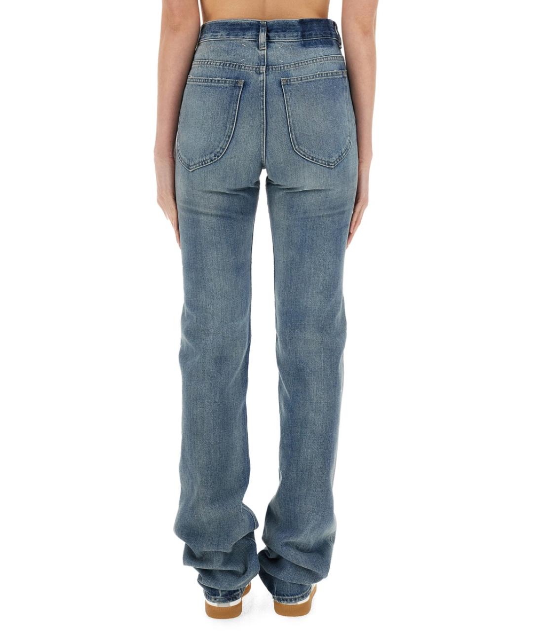 MAISON MARGIELA Синие хлопковые прямые джинсы, фото 4