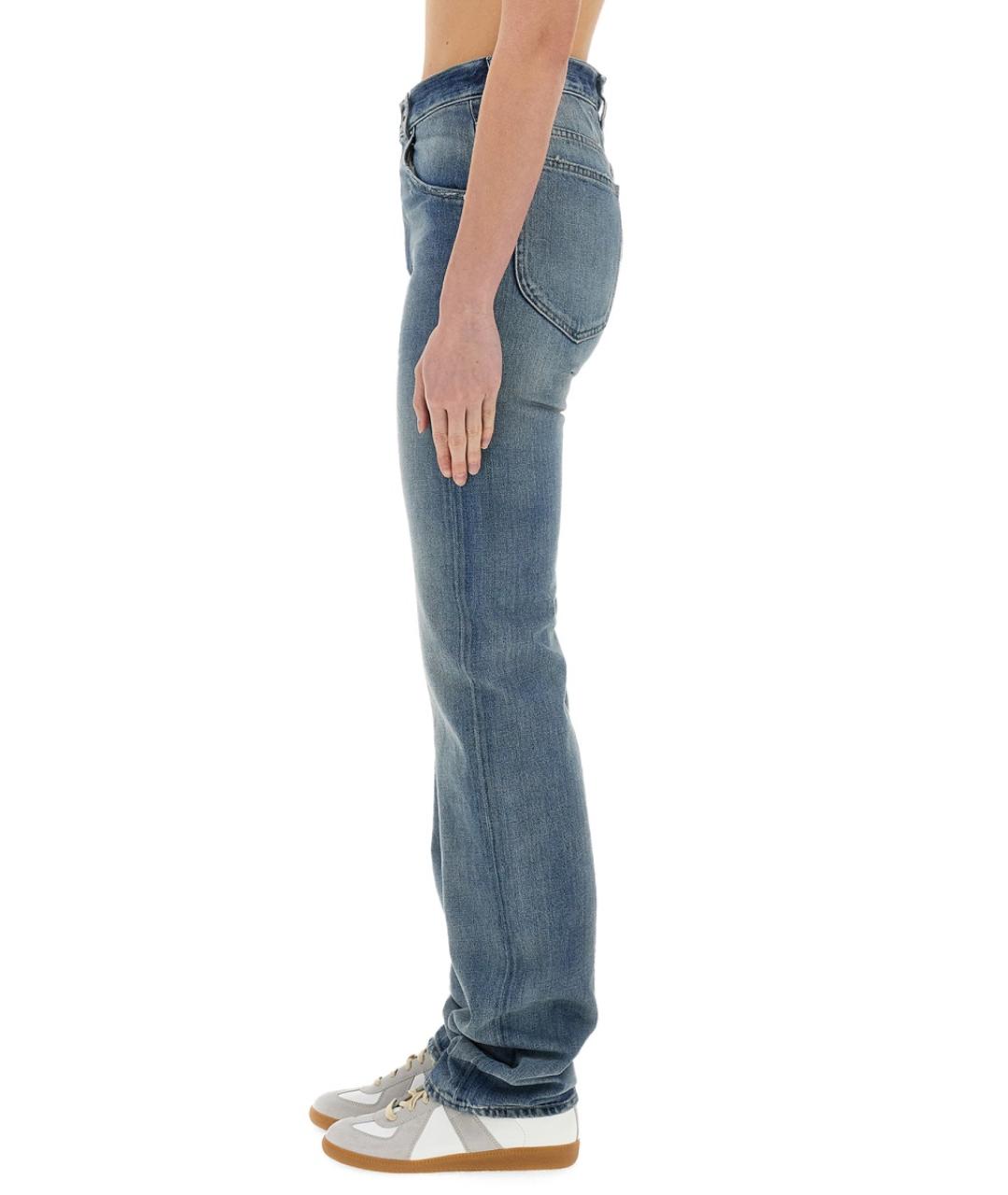 MAISON MARGIELA Синие хлопковые прямые джинсы, фото 5