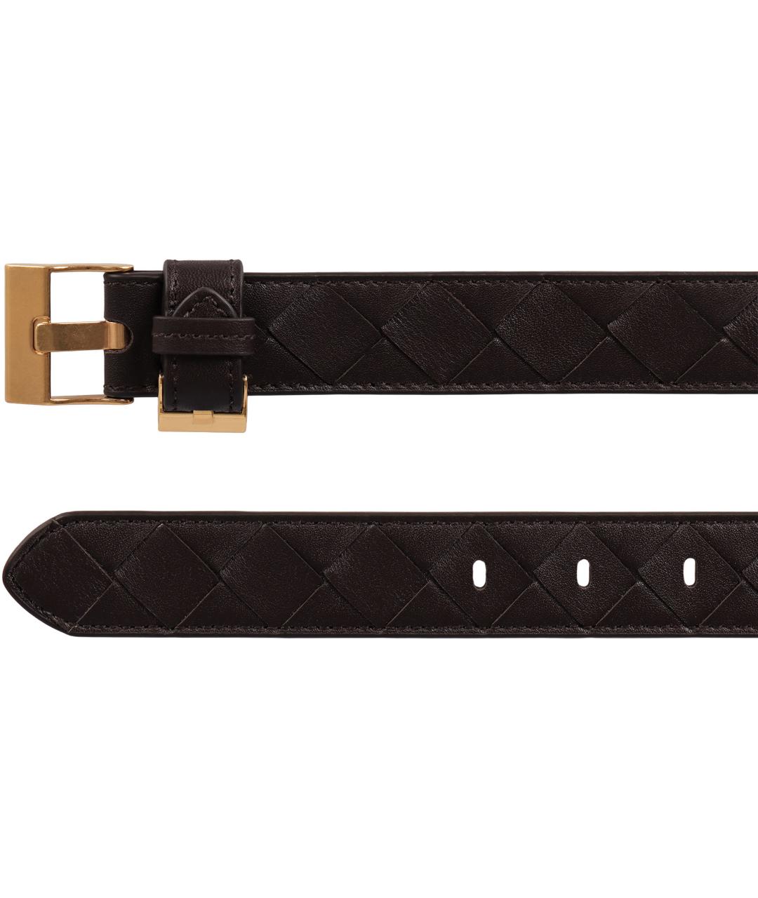 BOTTEGA VENETA Коричневый кожаный ремень, фото 3