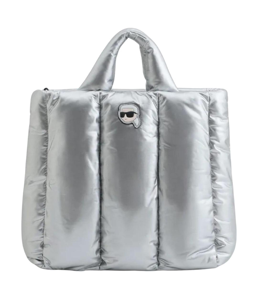 KARL LAGERFELD Серебряная сумка с короткими ручками, фото 1