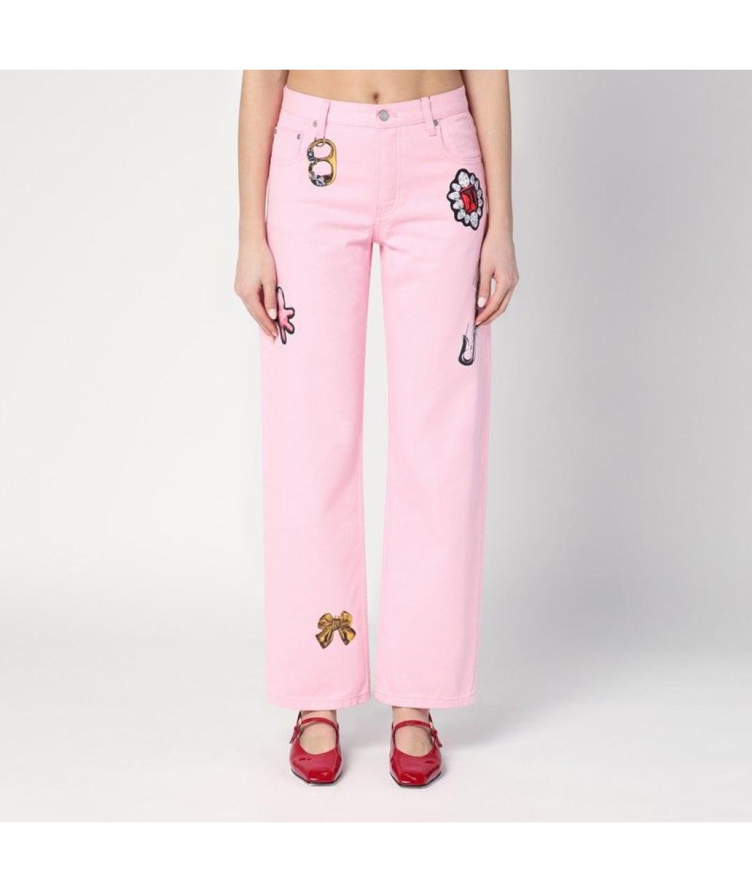 MARC JACOBS Розовые хлопковые прямые джинсы, фото 2