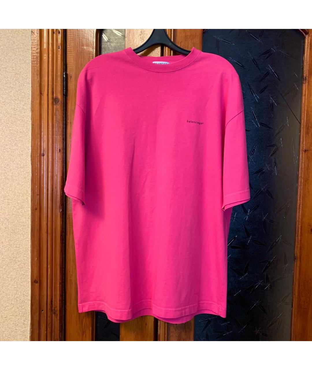 BALENCIAGA Фуксия хлопковая футболка, фото 7