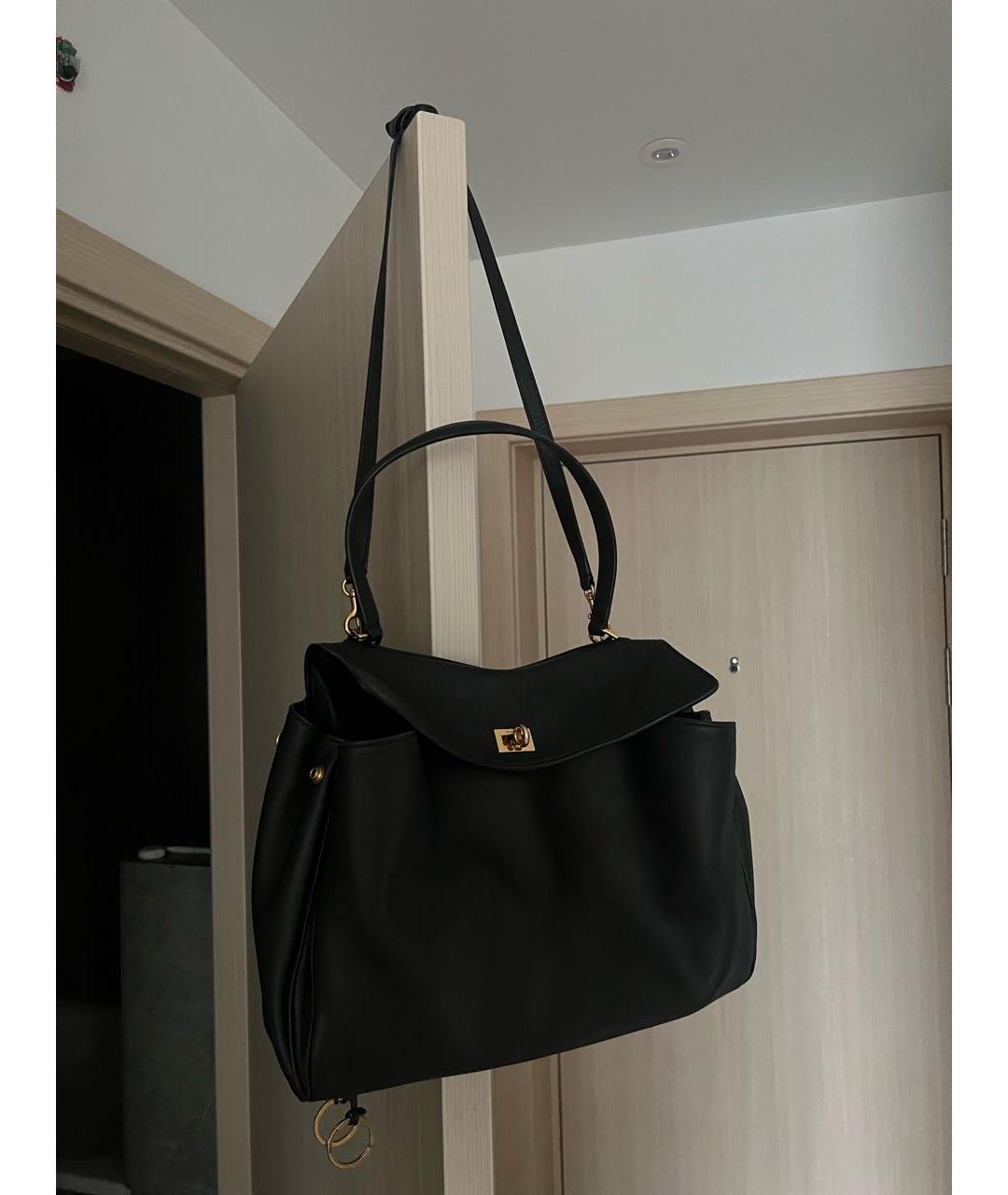 BALENCIAGA Черная кожаная сумка с короткими ручками, фото 5