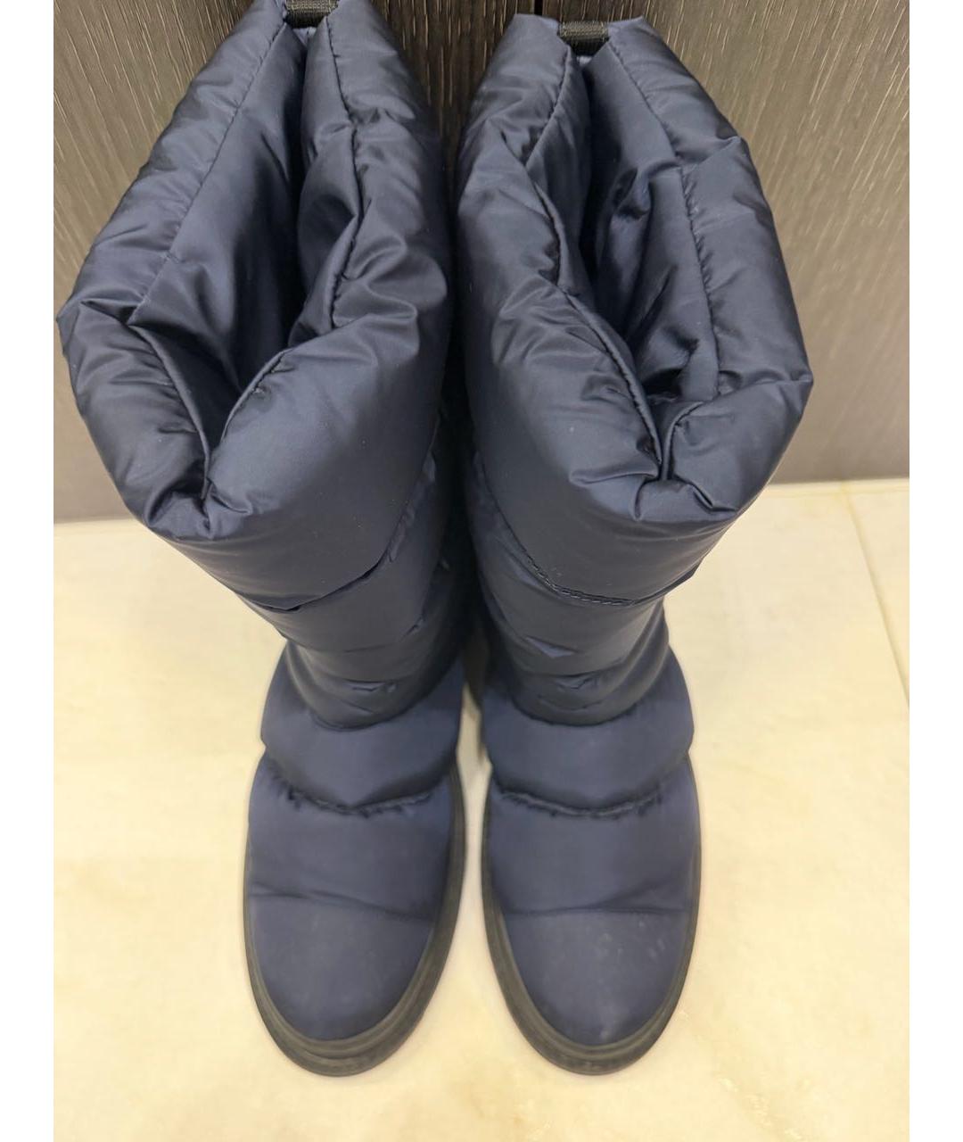 CHANEL Темно-синие синтетические сапоги, фото 8