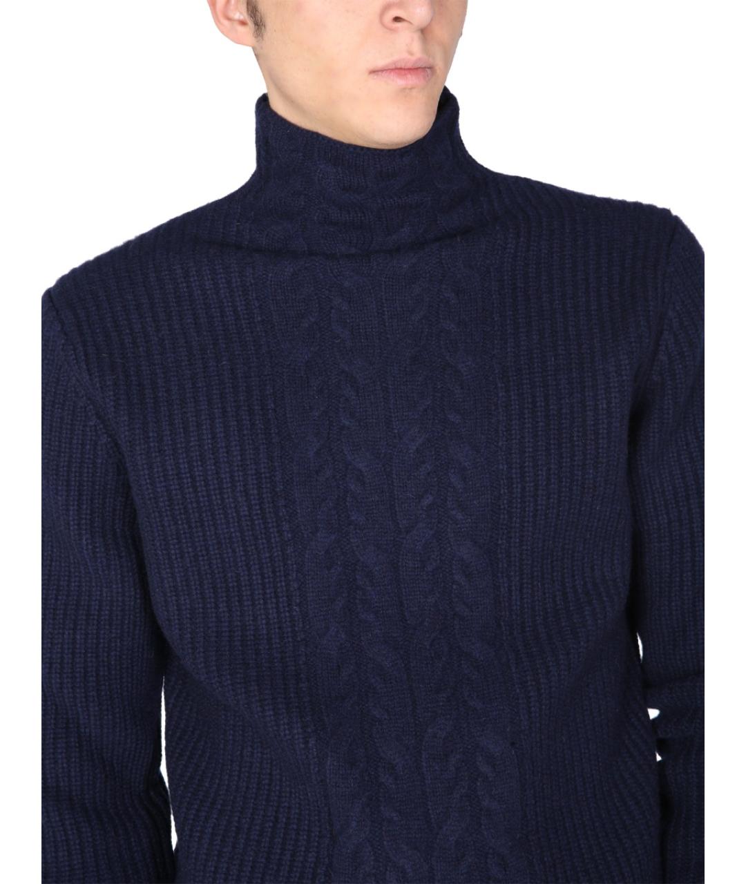 BALLANTYNE Синий шерстяной джемпер / свитер, фото 4